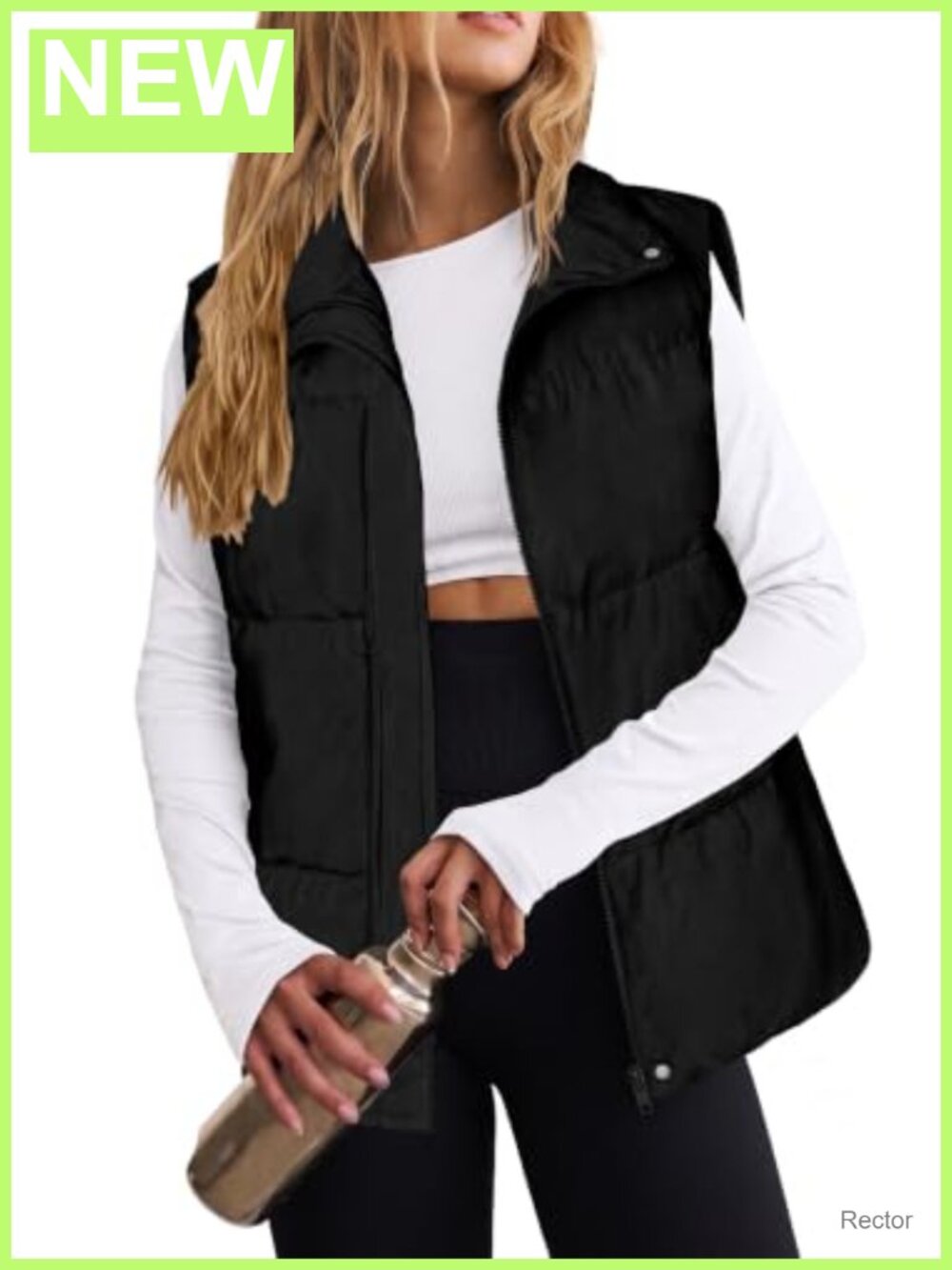 Women Puffer Vest Lightweight Sleeveless Zip Up Padded Outerwear with Pockets
